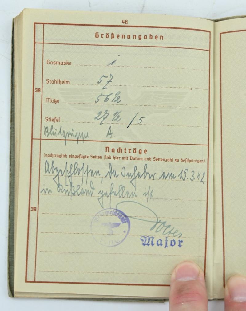 German WH Wehrpass, Deathcard and Iron Cross 'Theo Baum'