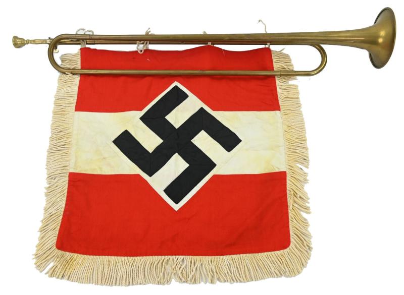 German Hitler Youth Trumpet & Fahne