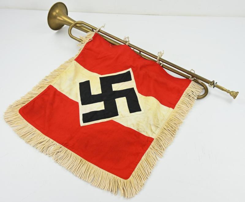 German Hitler Youth Trumpet & Fahne