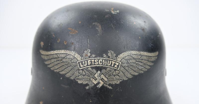 German WW2 Luftschutz Beaded Helmet