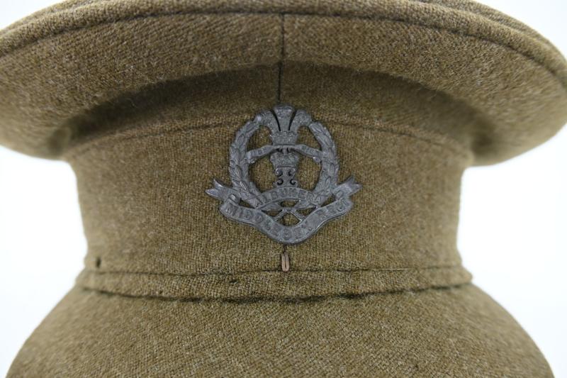 British WW1 Named Officer Cap 'Albuhera Middlesex Regiment'