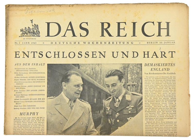 German Newspaper “Das Reich” 10 January 1943
