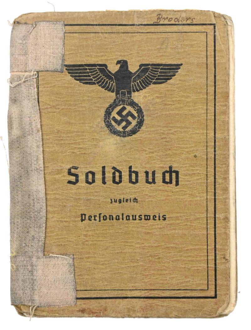 German WH Soldbuch & Certificate Grenadier Kurt Broders