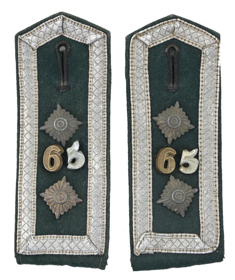 German WH M36 Infantry Shoulderboards I.R. 65