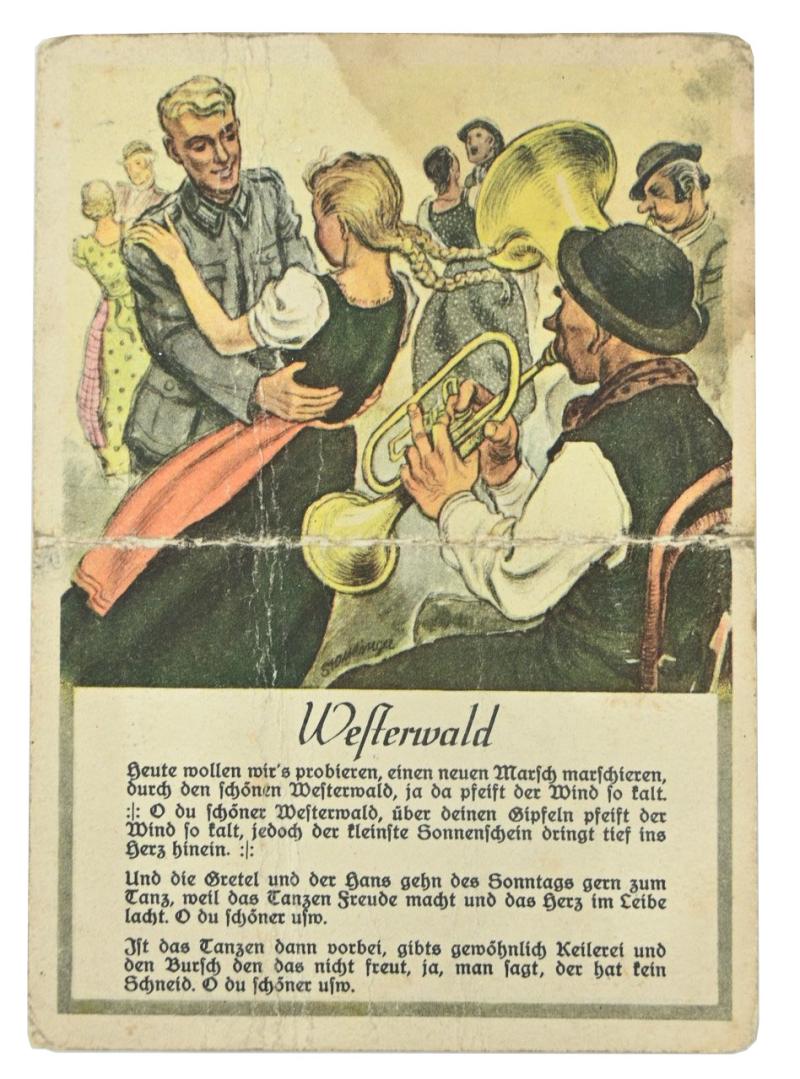 German WH Postcard 'Soldier Song'