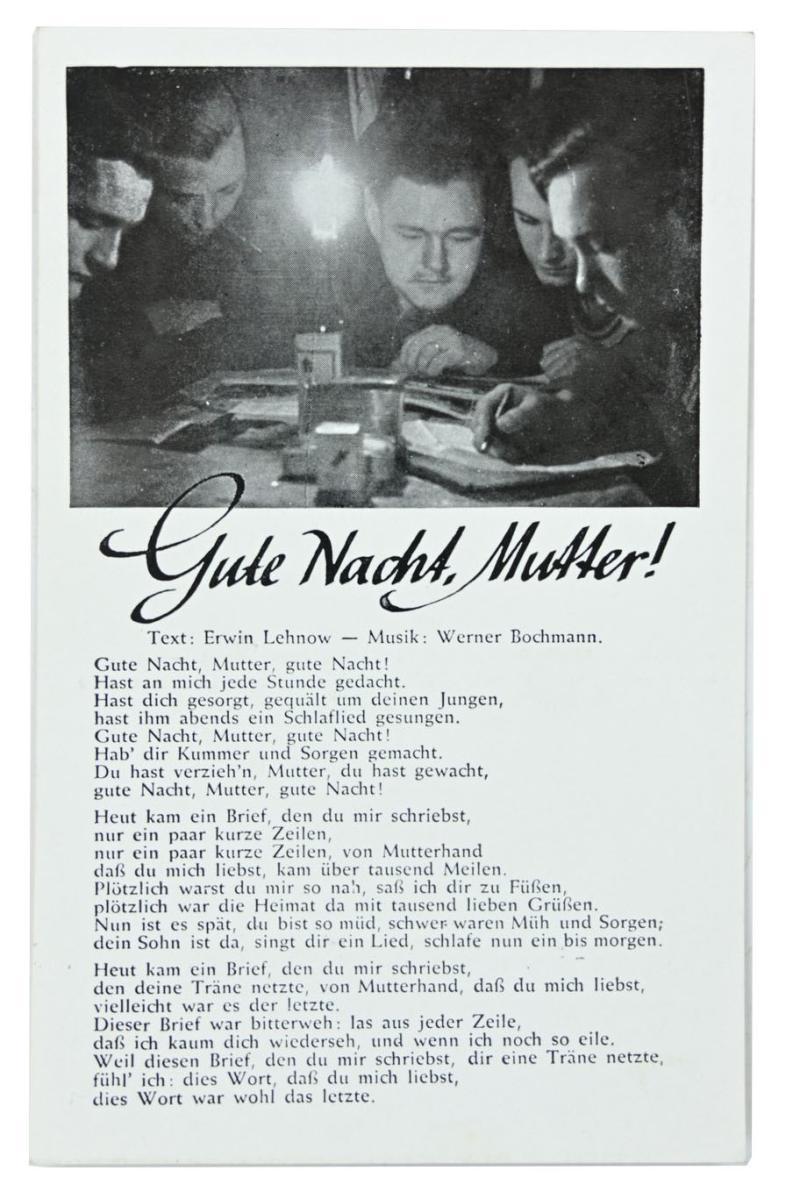 German Third Reich Postcard 'Gute Nacht,Mutter!