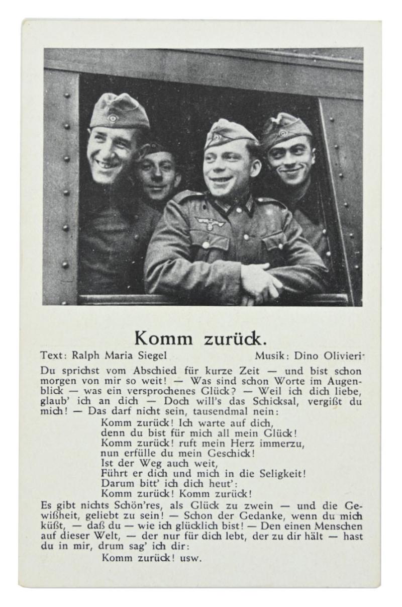 German WH Postcard 'Komm Zuruck!'