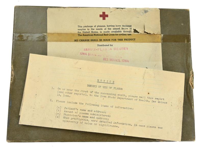 US WW2 Army/Navy Red Cross Plasma Package