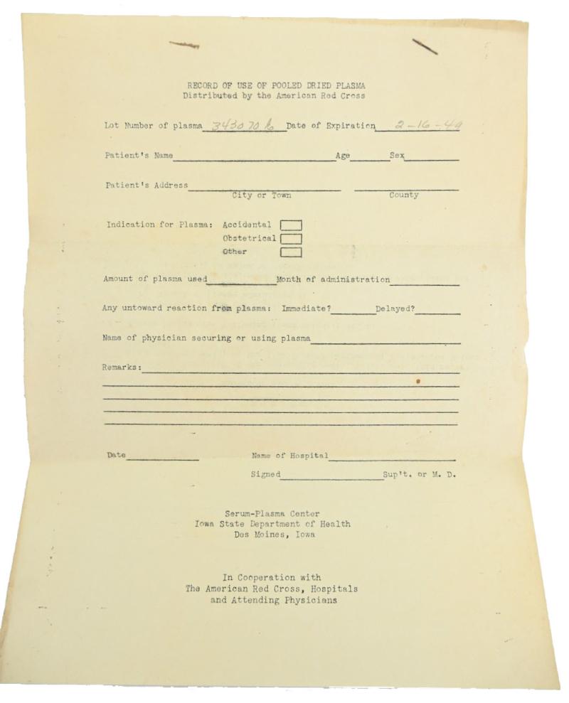 US WW2 Army/Navy Red Cross Plasma Package