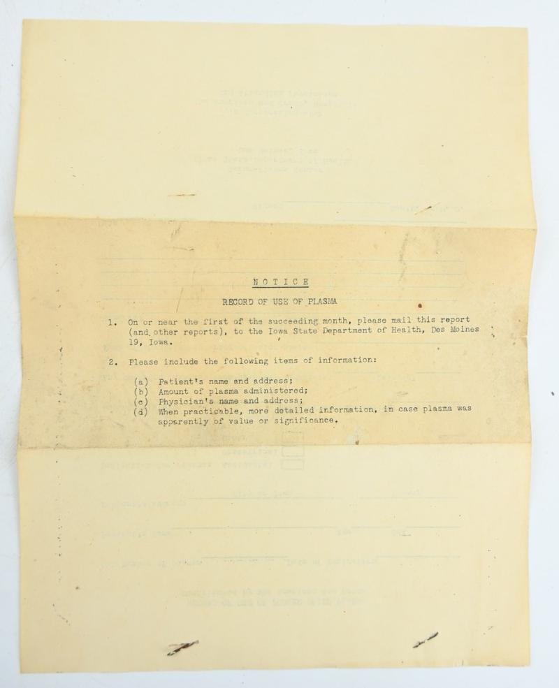 US WW2 Army/Navy Red Cross Plasma Package