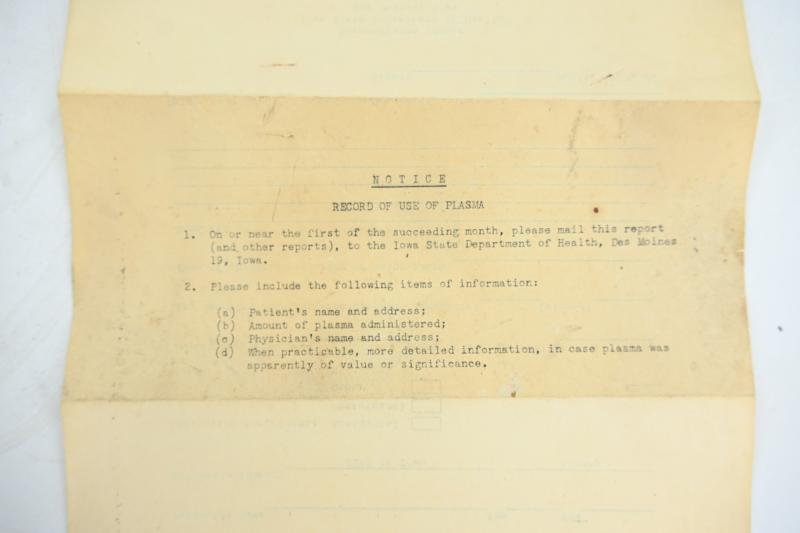 US WW2 Army/Navy Red Cross Plasma Package