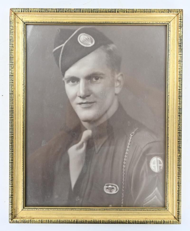 US WW2 82nd Airborne Division Paratrooper Portrait Picture in Frame