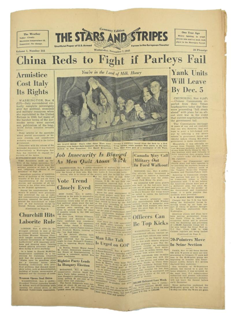 US WW2 The Stars and Stripes Newspaper