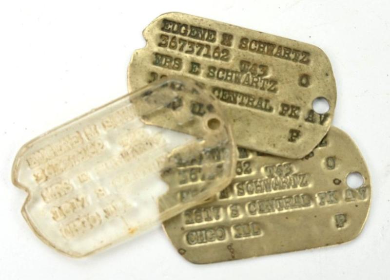 US WW2 Dogtag set 'Eugene M. Schwartz'