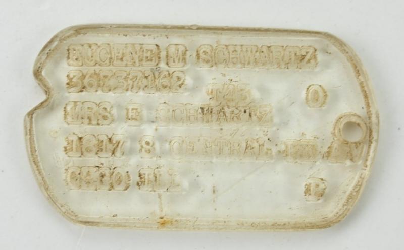 US WW2 Dogtag set 'Eugene M. Schwartz'