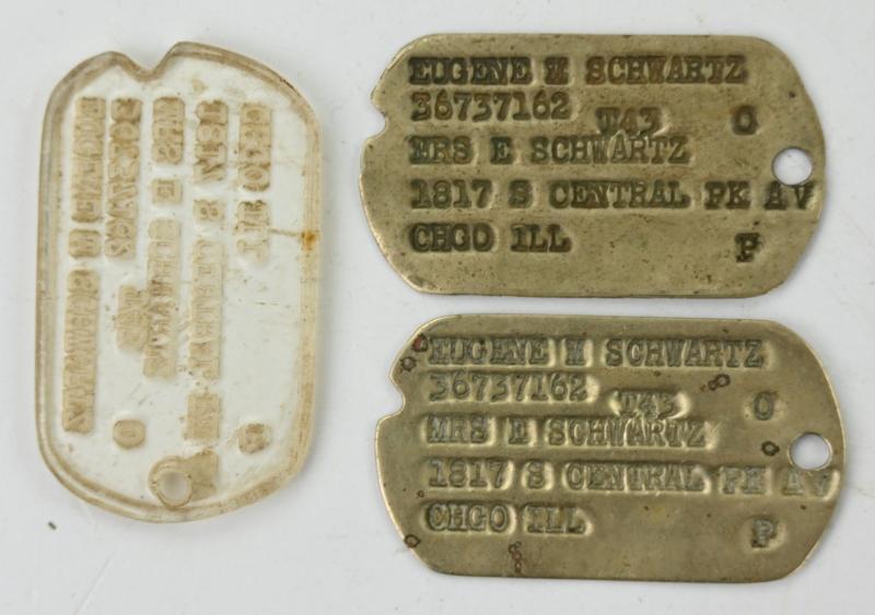 US WW2 Dogtag set 'Eugene M. Schwartz'