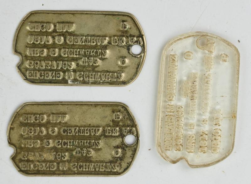 US WW2 Dogtag set 'Eugene M. Schwartz'