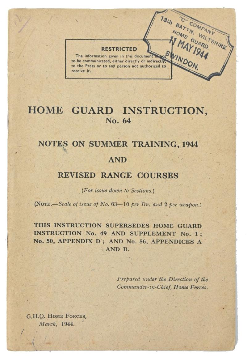 British WW2 Training Manual 'Home Guard'