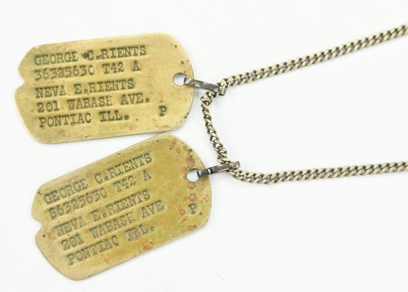 US WW2 28th Infantry Division 'Keystone' Dog-tag Set