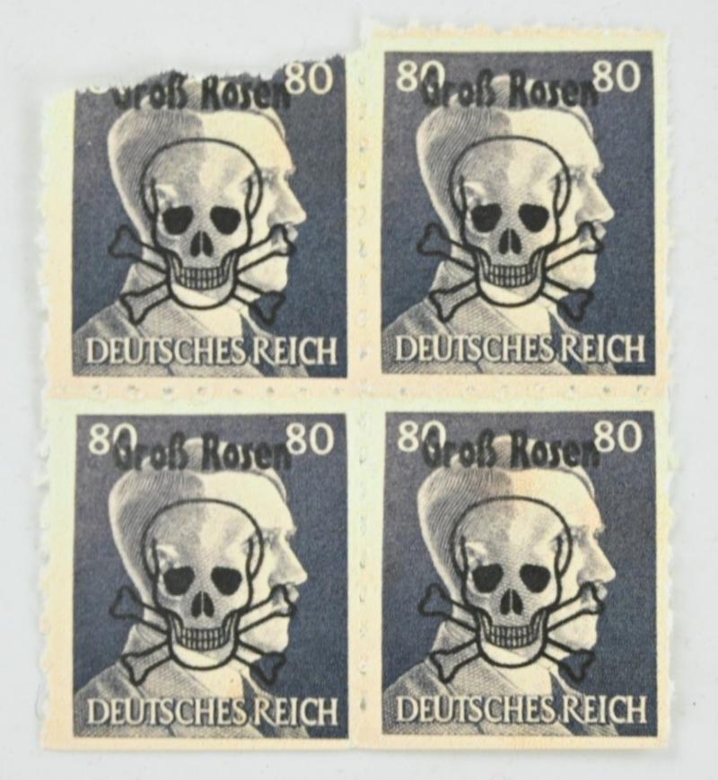 German Adolf Hitler Stamps with Postwar Overprint 'Gross-Rosen'