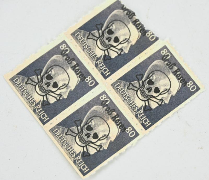 German Adolf Hitler Stamps with Postwar Overprint 'Gross-Rosen'
