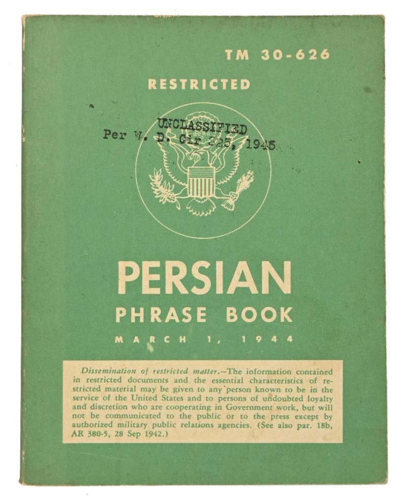 US WW2 Persian Phrase Book