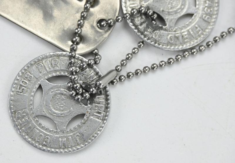 US WW2 508th PIR 82nd Airborne Paratrooper Dog-Tag Set