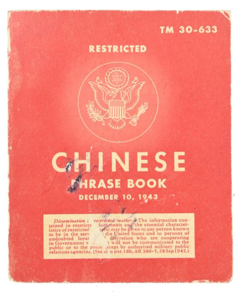 US WW2 Chinese Phrase Book