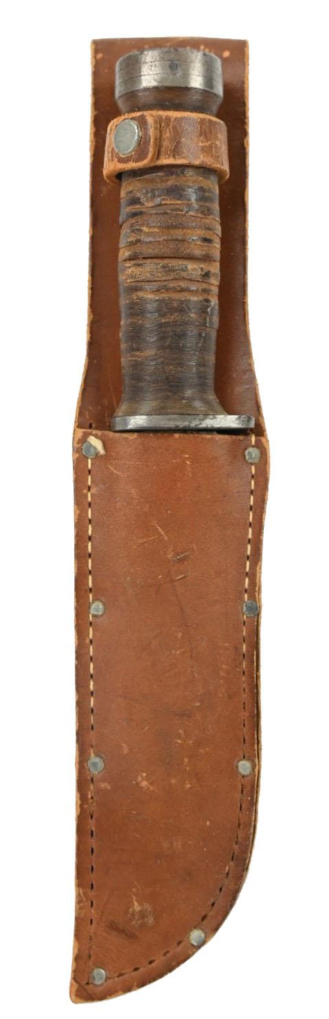 US WW2 Named Cattaraugus Q225 Fighting Knife '4th ENGINEER SPECIAL BRIGADE'