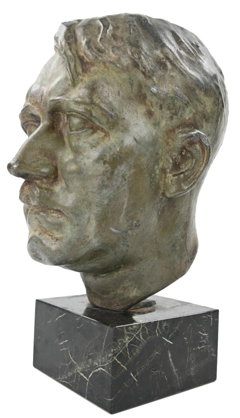 German Third Reich Period Adolf Hitler Bronze Buste