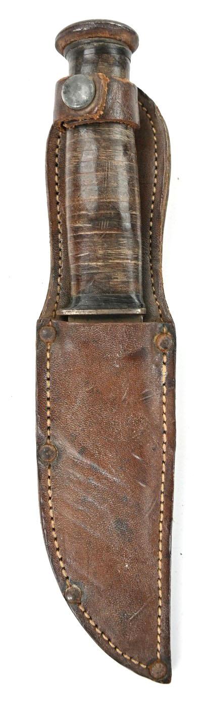 US Navy WW2 Fighting Knife 'USS Naos AK-105' Geo T. Fedor'