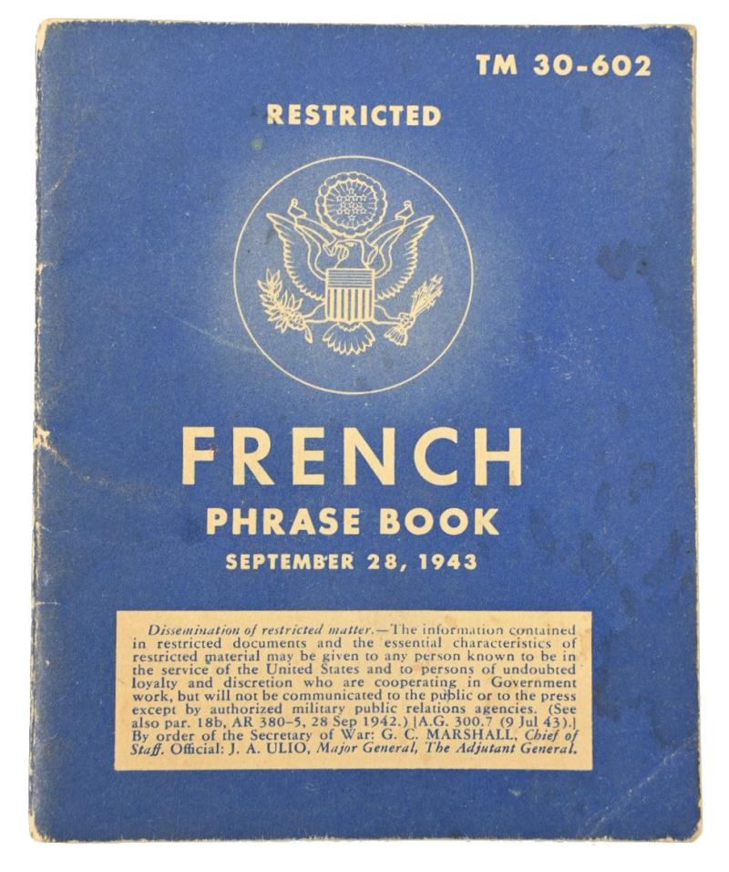 US WW2 French Phase Book 1943