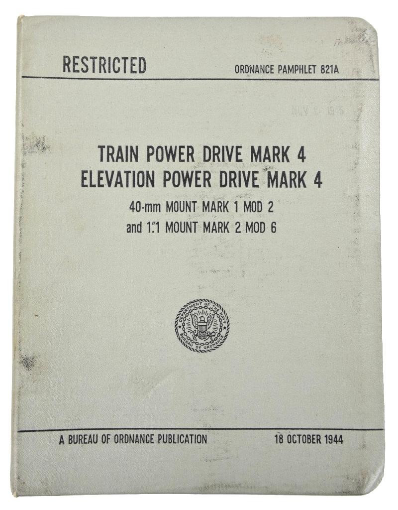 US Navy WW2 Technical Instruction Manual 'USS Missoula'