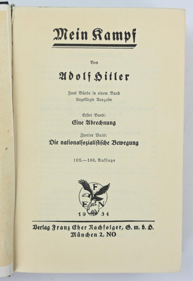 German Adolf Hitler Mein Kampf Book 1934