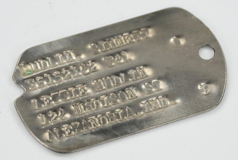 US WW2 Dog-Tag Sinnett Hudlin '25th Cavalry Recon Sqd'