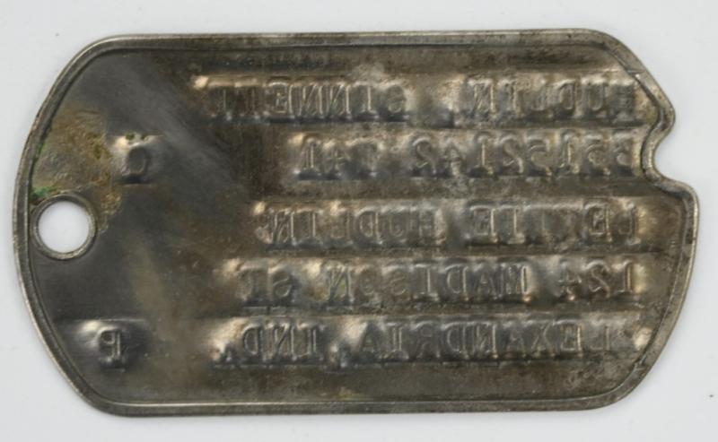 US WW2 Dog-Tag Sinnett Hudlin '25th Cavalry Recon Sqd'
