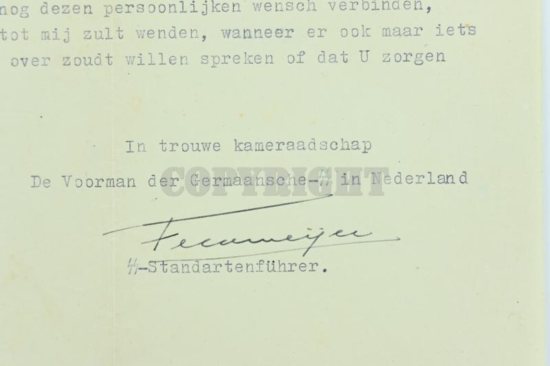 Dutch Waffen-SS KIA Letter 'Laurens Still' with extra