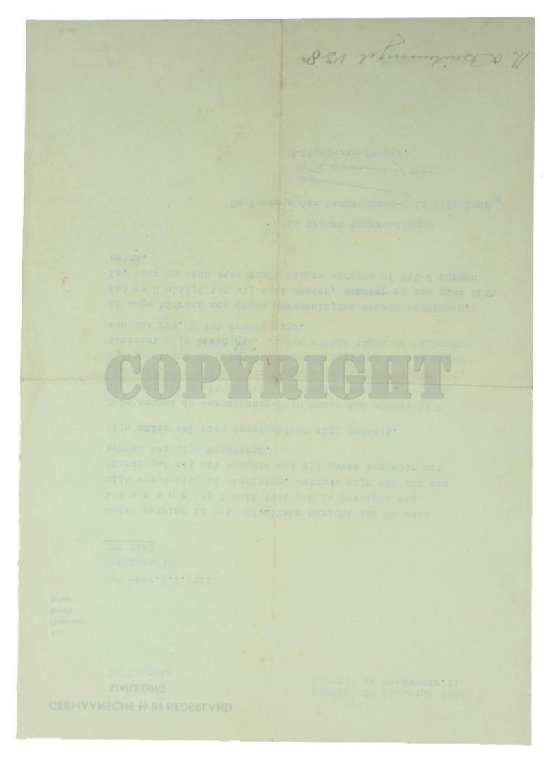 Dutch Waffen-SS KIA Letter 'Laurens Still' with extra