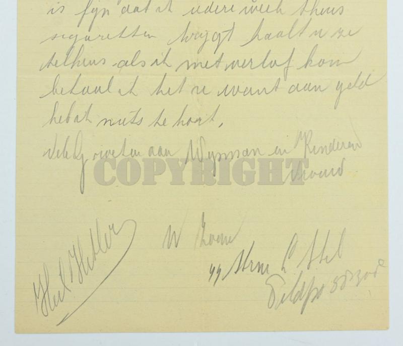 Dutch Waffen-SS KIA Letter 'Laurens Still' with extra