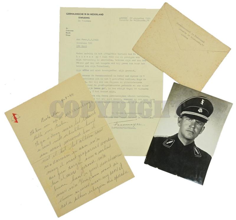 Dutch Waffen-SS KIA Letter 'Laurens Still' with extra