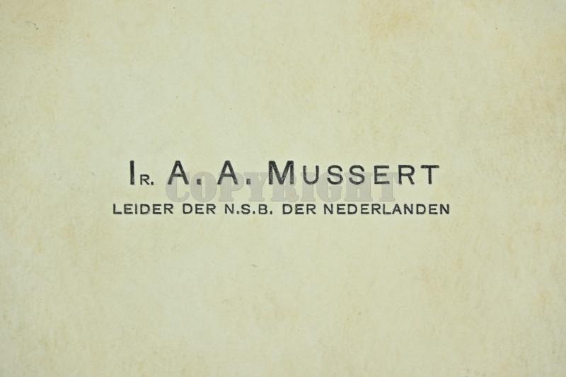 Dutch NSB Leader 'Anton Mussert' Business Card