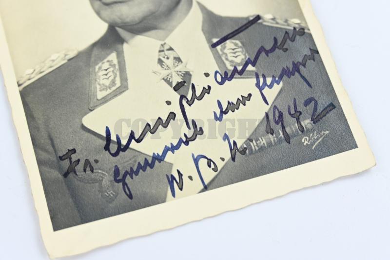 German LW Signed Postcard of Friedrich Christiansen, Wehrmachtsbefehlshaber in den Niederlanden