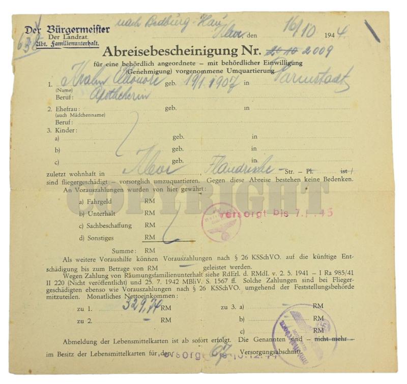 German WH Fallschirmjager Document Grouping 'Bernard Krahn' Inf.Rgt. 16 Holland