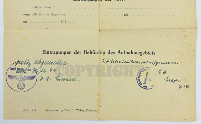 German WH Fallschirmjager Document Grouping 'Bernard Krahn' Inf.Rgt. 16 Holland