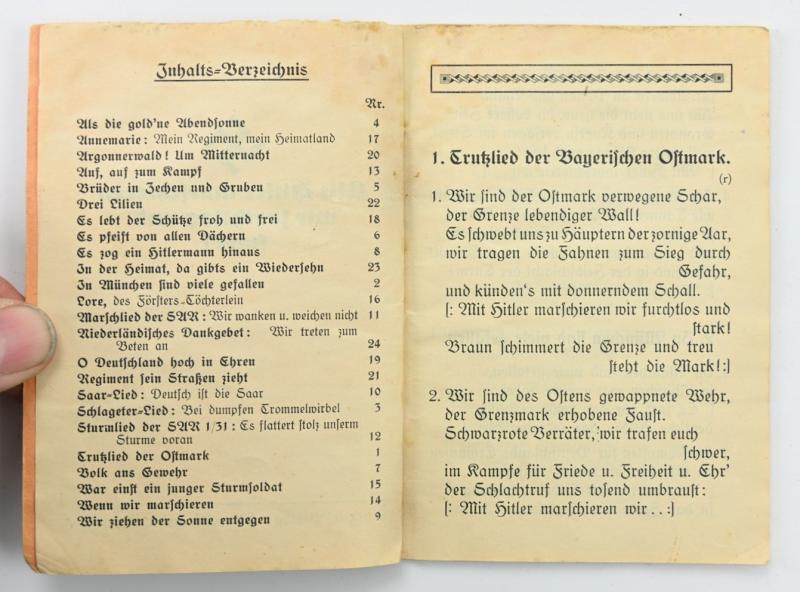 German NSDAP Songbook 'Mit Hitler Marschieren wir Furchtlos und Stark!'