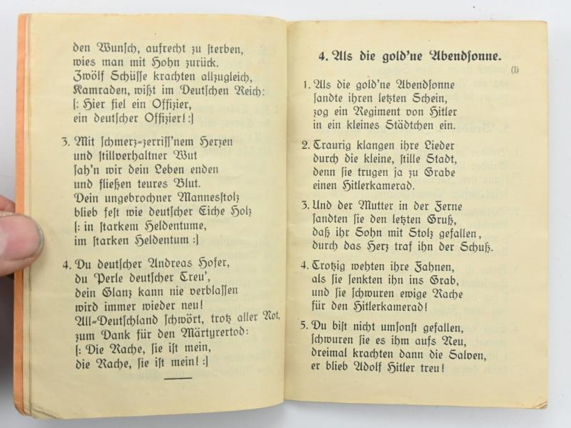 German NSDAP Songbook 'Mit Hitler Marschieren wir Furchtlos und Stark!'