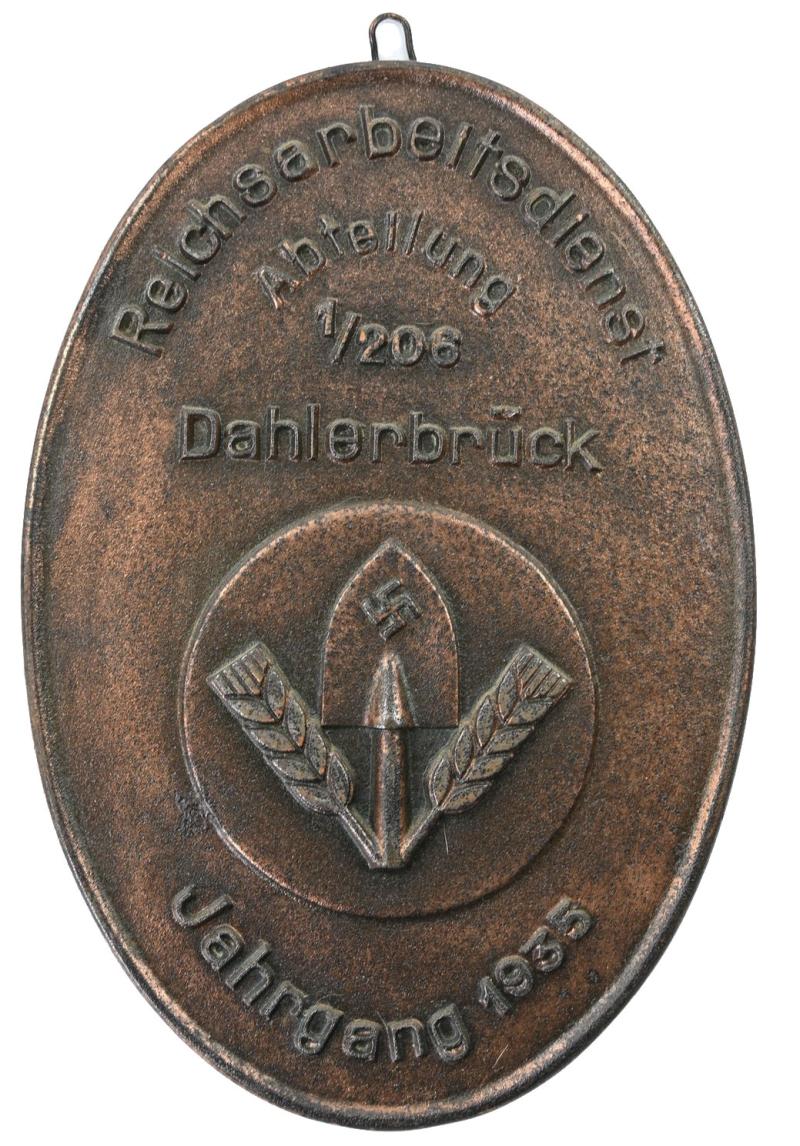 German RAD Wall Plaque 1/206 Dahlerbrück