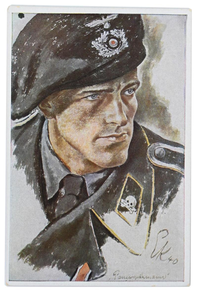German Third Reich Kunst Postcard 'Panzerspahmann'