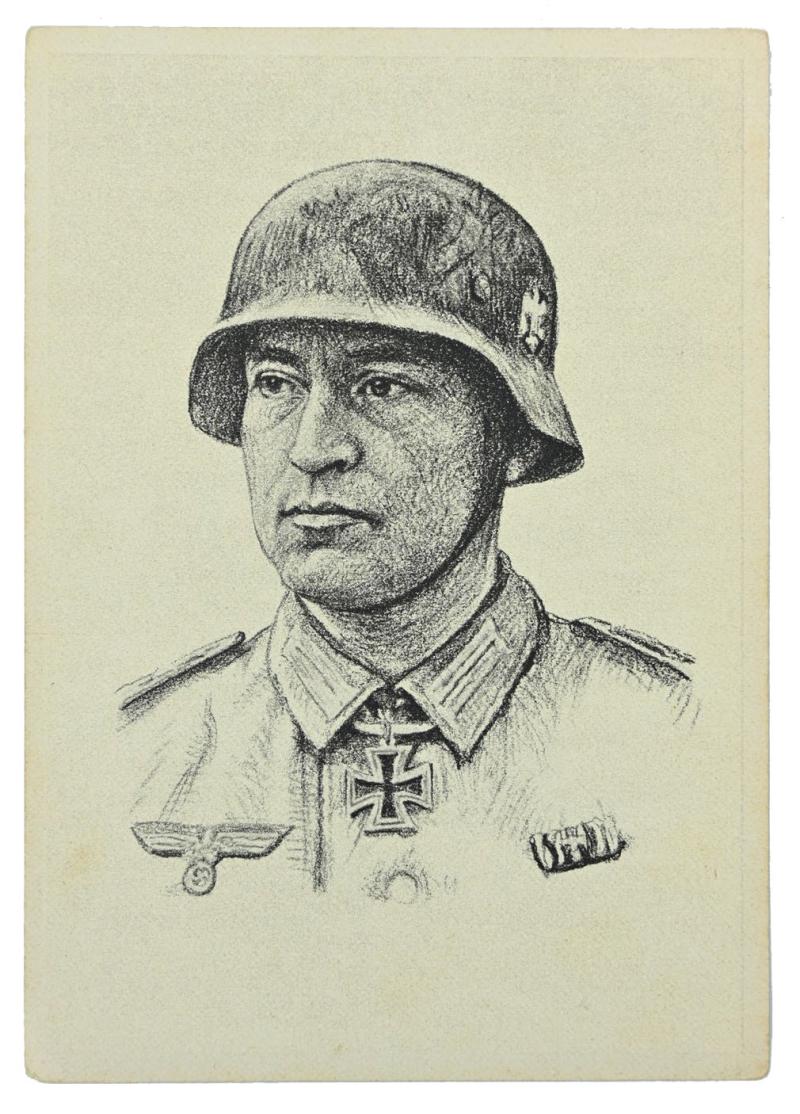 German WH Postcard Knight's Cross Recipient 'Gustav Krutemeier'