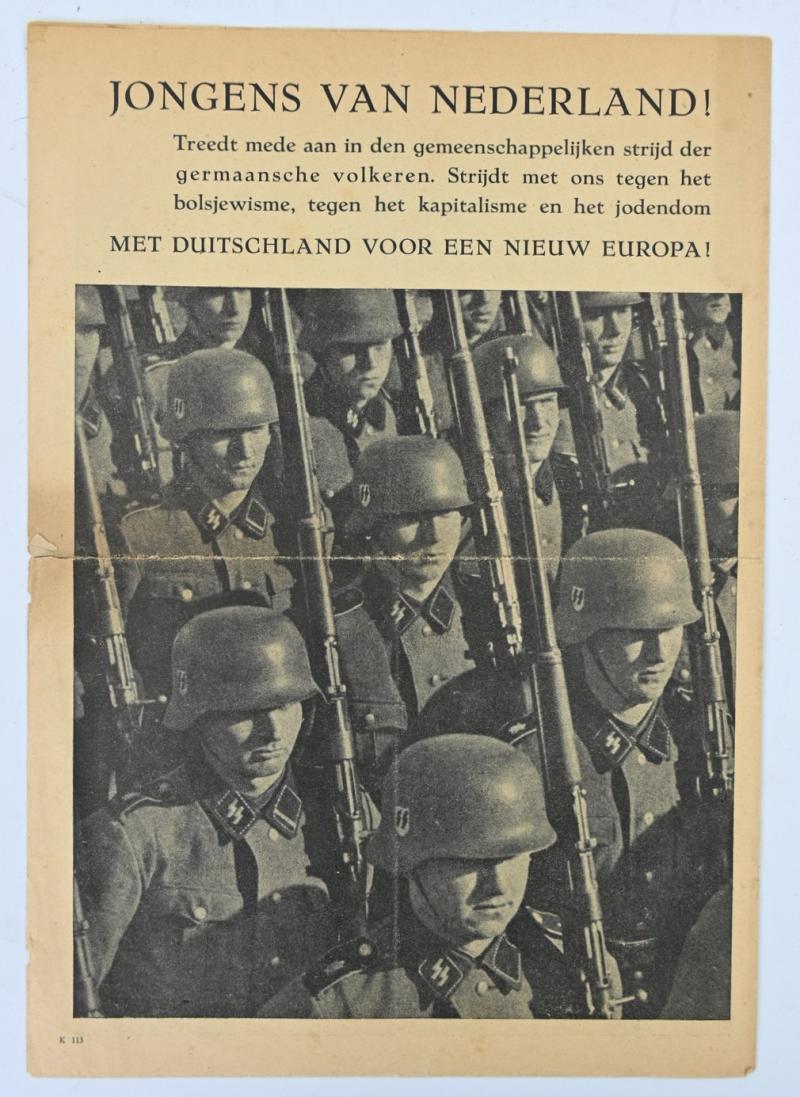 Dutch Waffen-SS Recruitment Flyer 'Legion Niederlande'